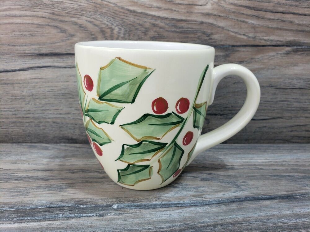 K.I.C. Brushes Hand painted holiday coffee mug cup